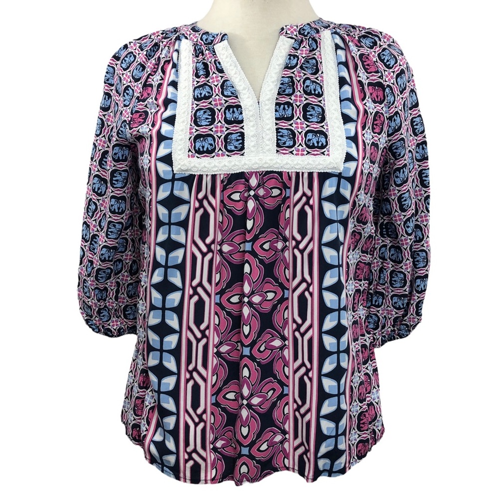 Shirt Crown & Ivy Elephant Shirt Top Blouse